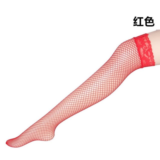 Medias de encaje tridimensionales rojas de red medias de encaje sexy medias de seda medias de rejilla de tentación ropa interior sexy