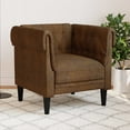 thumbnail image 1 of vidaXL Chesterfield Sofa Chair Brown Fabric, 1 of 5