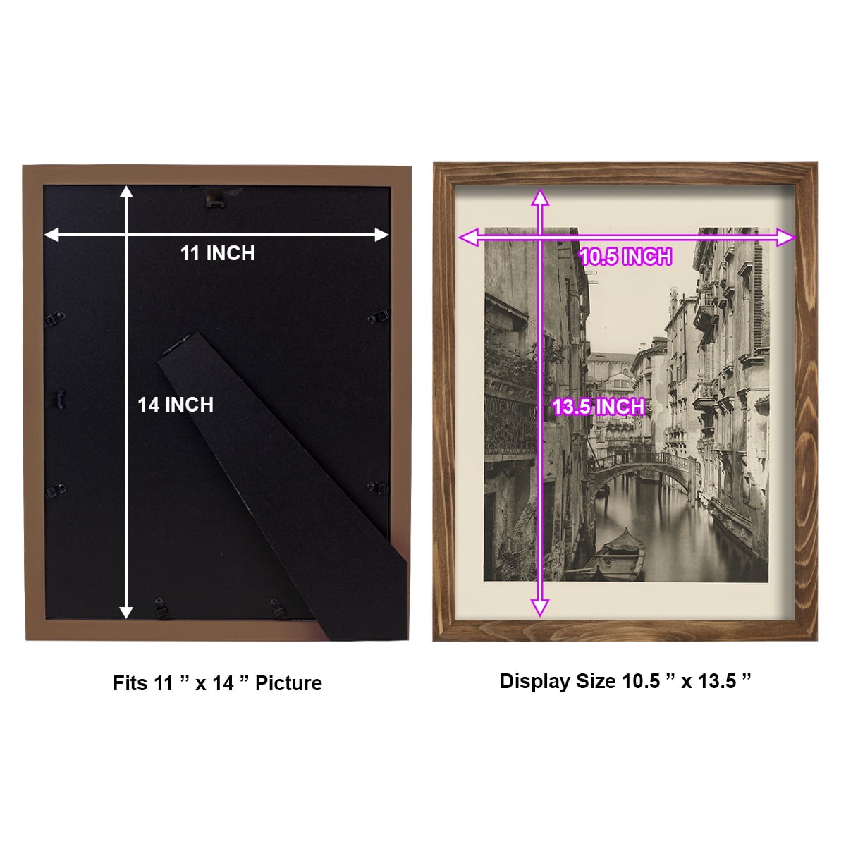 Vintage Views of Venice IV - Framed Print w/glass - Walnut