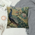 thumbnail image 2 of JRXY  Peacock and Peonies Throw Pillow Cases in Chinoiserie Style on Golden Background Rectangular Throw Pillow Covers for Couch Sofa Home Decor Cushion Cover White, 2 of 5