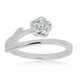 thumbnail image 5 of AVORA 925 Sterling Silver Adjustable Bypass Flower Toe Ring with Simulated Diamond CZ, 5 of 5