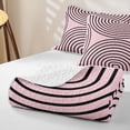 thumbnail image 4 of Homewish Abstract Stripes Twin Quilt Set,Classic Geometric Twin Coverlet Set,Pink Black,2pcs, 4 of 7