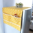 thumbnail image 3 of Xiao Hua Funda para refrigerador de algodón y lino estilo campestre, funda antipolvo para lavadora, funda de tela, funda para puerta simple y doble, funda antipolvo de 140 x 52 cm (estilo 4), 3 of 4