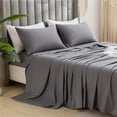 thumbnail image 4 of Brushed Bed Sheet Set, Three-Piece Bedding With Right Angle Layout, for Mattress Cover, Gray, 4 of 6