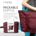 thumbnail image 5 of FITKICKS Hideaway Packable Duffle Travel Tote Bag Shoulder Purse, Burgundy (Unisex), 5 of 9