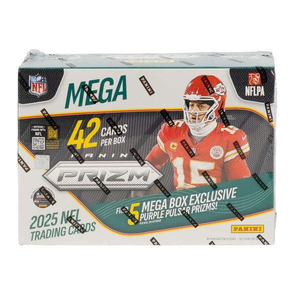 2025 Panini NFL Football Prizm Football Trading Card Hobby Mega Box (Purple Pulsar Prizms)