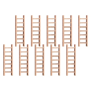 BRIGHTFUFU 10PCS Staircase Model Mini Wooden Ladder for Indoor Micro-landscape