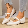 thumbnail image 4 of Beige Fashion Summer Women Shoes Thick Heel Pointed Toe Buckle Bowknot Comfortable Inner Height Increase Outdoor Indoor Footwear, 4 of 9