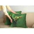 thumbnail image 2 of Ambesonne Green Throw Pillow Cover 2 Pack, Exotic Wild Macro Leaf, 18", Green, 2 of 7