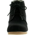 thumbnail image 3 of Qupid Womens Olee-11 Rex Lace Up  Ankle Wedge Booties, Black Canvas, 10, 3 of 4