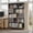 Gray, variant on SOLACE FURNITURE Tall Bookcase,Modern 5 Tier Bookshelf with 3 Bins Storage & Open Shelf,Black