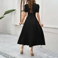 thumbnail image 5 of SMihono Womens A Line Dress Formal Summer Elegant Dresses Trendy Casual V Neck Dress Short Sleeve Vacation Cocktail Dress Black L, 5 of 8
