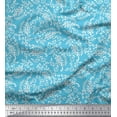 thumbnail image 1 of Soimoi Rayon Crepe Fabric Leaves & Paisley Block Decor Fabric Printed Yard 46 Inch Wide, 1 of 3