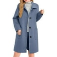 thumbnail image 3 of Aoiroe Women Winter Mid,Long Jackets For Women,Wool Blend Coat Women,Wool Pea Coats For Women,Long Winter Coats For Women,Long Coats For Women,Ladies Winter Coats,Blue,4XL, 3 of 6