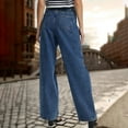 thumbnail image 4 of REALiKUN Women's High Waisted Frayed Ripped Wide Leg Baggy Jeans Loose Trousers Distressed Denim Pants with Pockets, 4 of 6