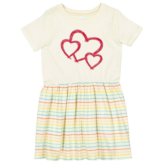 Inktastic Three Red Hearts Girls Toddler Dress