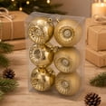 thumbnail image 6 of 6 Pack 3 Inch Gold Christmas Decorative Ball Ornaments, Hanging Pendant Bauble for Xmas Tree Wedding Holiday Party Festival Home Decor, 6 of 6