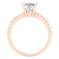 thumbnail image 4 of Solitaire with Accents Engagement Ring for Women - 1.71ct Moissanite in 18K Rose Gold Promise Ring, 4 of 6