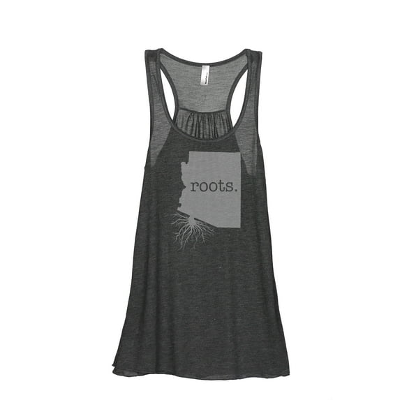 Thread Tank Home Roots State Arizona AZ Women's Sleeveless Flowy Racerback Tank Top Charcoal Small