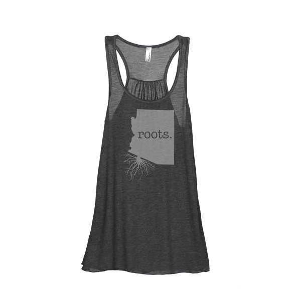 Thread Tank Home Roots State Arizona AZ Women's Sleeveless Flowy Racerback Tank Top Charcoal Small