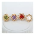 thumbnail image 3 of Boucles d'Oreilles en Zircon Autrichien Galvanisé en Or 18K Violet, 3 of 4