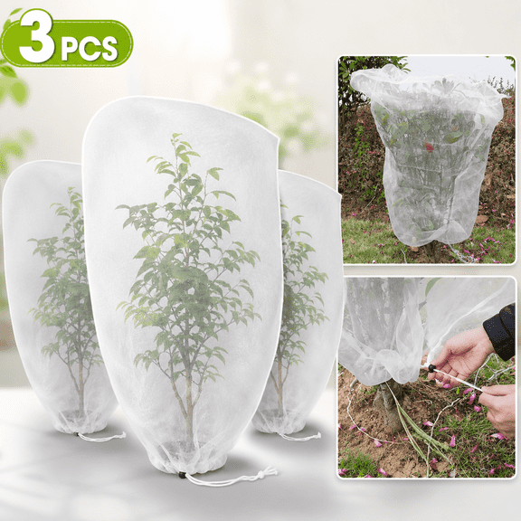 3PCS Mesh Plant Cover , 3.2 x 4.9 FT Garden Netting Mesh Outdoor,Netting for Tomato Plants,Garden Bug Netting Plant Cover,Bird Netting for Garden,Fruit Tree Netting