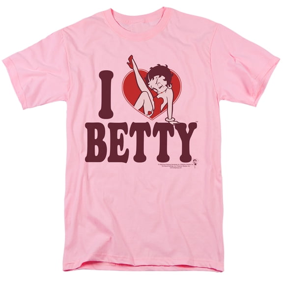 Betty Boop I Heart Betty S/S Adult 18/1 T-Shirt Pink