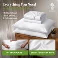 thumbnail image 3 of Aloha Soft by Cariloha Bamboo Viscose Sheets – 4-Piece Full Sheet Set – 16 in Deep Pockets – Buttery Soft Cooling Sheets – White, 3 of 8