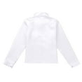 thumbnail image 4 of Lejafay Kids Boys Long Sleeves Button Down Hip Hop Jazz Latin Dance Performance Shirt White 140, 4 of 7