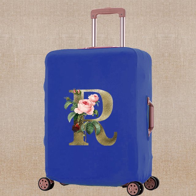 Housse de Valise Résistante aux Rayures, Étui de Protection pour Chariot, Convient aux Valises de 18 à 32 Pouces, Imprimé de Fleurs Dorées, Accessoire de Voyage, Housses 8Golden Flower R L (26-28 Pouces)