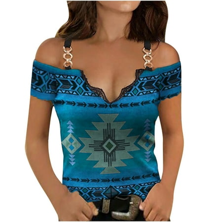 

koaiezne Top Tee For Women Off Shoulder Beach Stylish Causal T-shirt Womens Pajama Top Lady Quick Dry Short