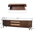 thumbnail image 2 of Rattan TV Stand for TVs up to 75" - Modern Farmhouse Media Console with Boho Charm, Multi-Functional Storage, and Solid Wood Legs - Natural & Brown Television Cabinet for Living Room, 2 of 7
