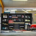 thumbnail image 2 of HPDMC 9-Piece Garage Storage Cabinet System - Heavy Duty Steel Workshop Set w/ 71" Workbench, Roller Cabinet, Drawers & Pegboard | Gray Tool Organization System for Garage/Workshop, 2 of 18