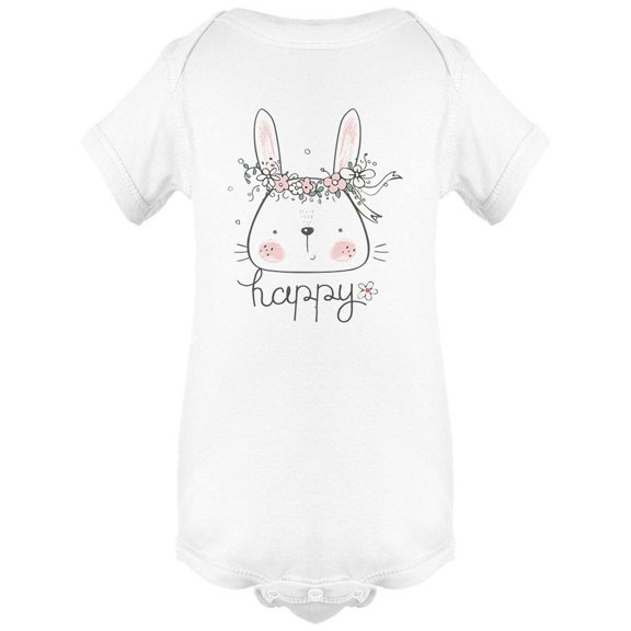 Happy Simple Bunny Bodysuit Infant -Image by Shutterstock,  Newborn