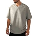 thumbnail image 2 of UAMVSH Big and Tall T Shirts for Men Breathable V Neck Short Sleeve Tops Oversized Casual Textured Summer Tees Beach Vacation Outifts, 2 of 5
