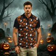 thumbnail image 5 of IAJDKMEK Halloween Men's Polo Short SleeveShirt - Button-Down Soft Knit Shirt, Lightweight Summer Shirt for Party, Golf, Daily Wear & Costume Events,Earthy Yellow M, 5 of 7