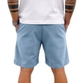 thumbnail image 6 of Dwelliawo Men's Casual Corduroy Short Lightweight Elastic Waist Corduroy Shorts Travel Relaxed Fit Wide Leg Shorts Pant Knee Length Drawstring Short Blue XL, 6 of 7