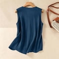 thumbnail image 5 of Womens Tank Tops Summer Cotton Linen Embroidery Casual Blouse Loose Fit Scoop Neck Gauze Boho Shirts, M, 5 of 7