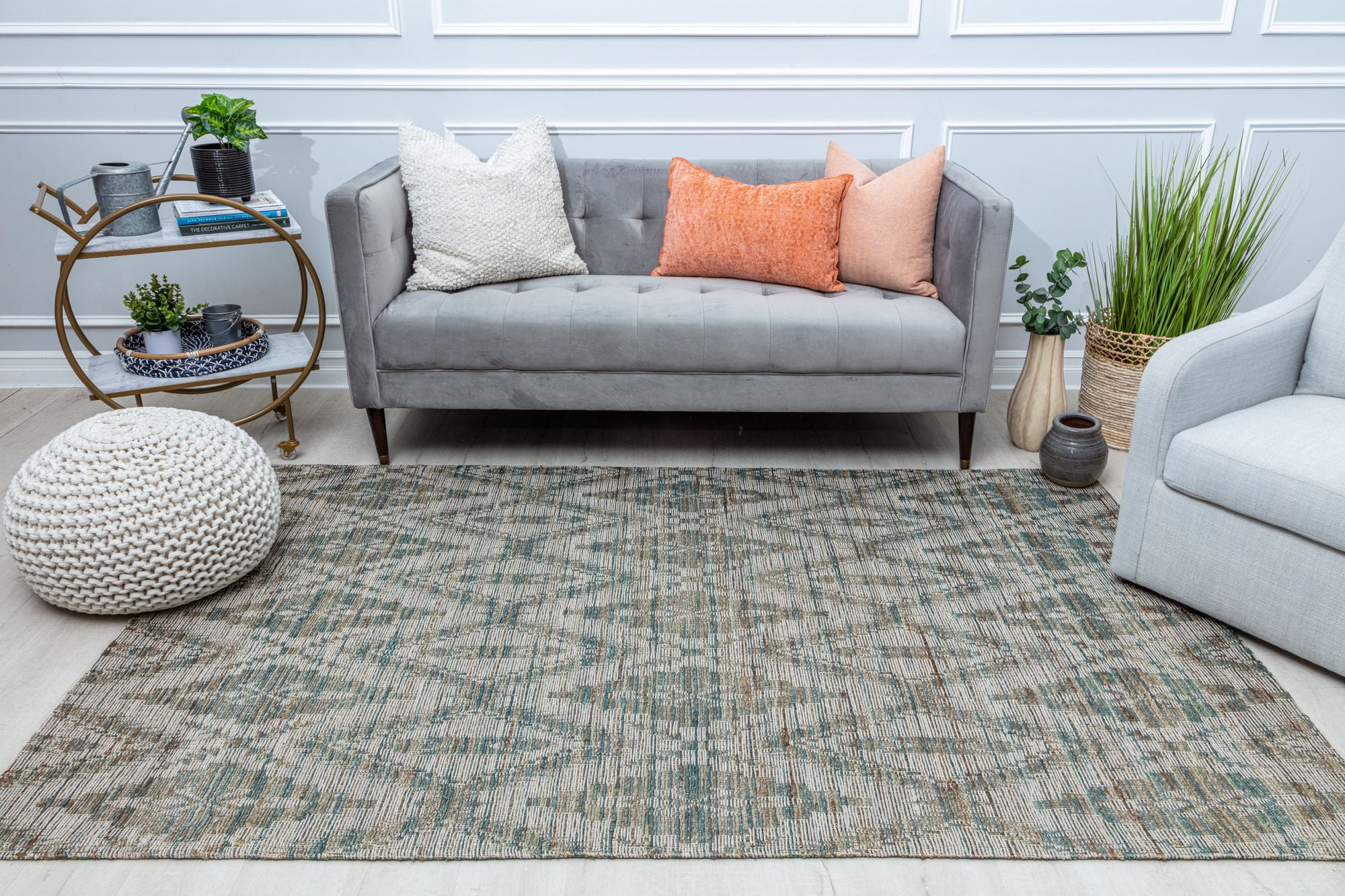 Rugs America GN15A Top Ikat Diamond Modern Brown Area Rug, 5’0”x7’0”