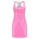 thumbnail image 5 of Gibobby Vestido casual de verano para mujer Moda mujer sólido cuello en U sin mangas cuero Mini bolso Hip Night Club vestido(Rosa,XL), 5 of 5