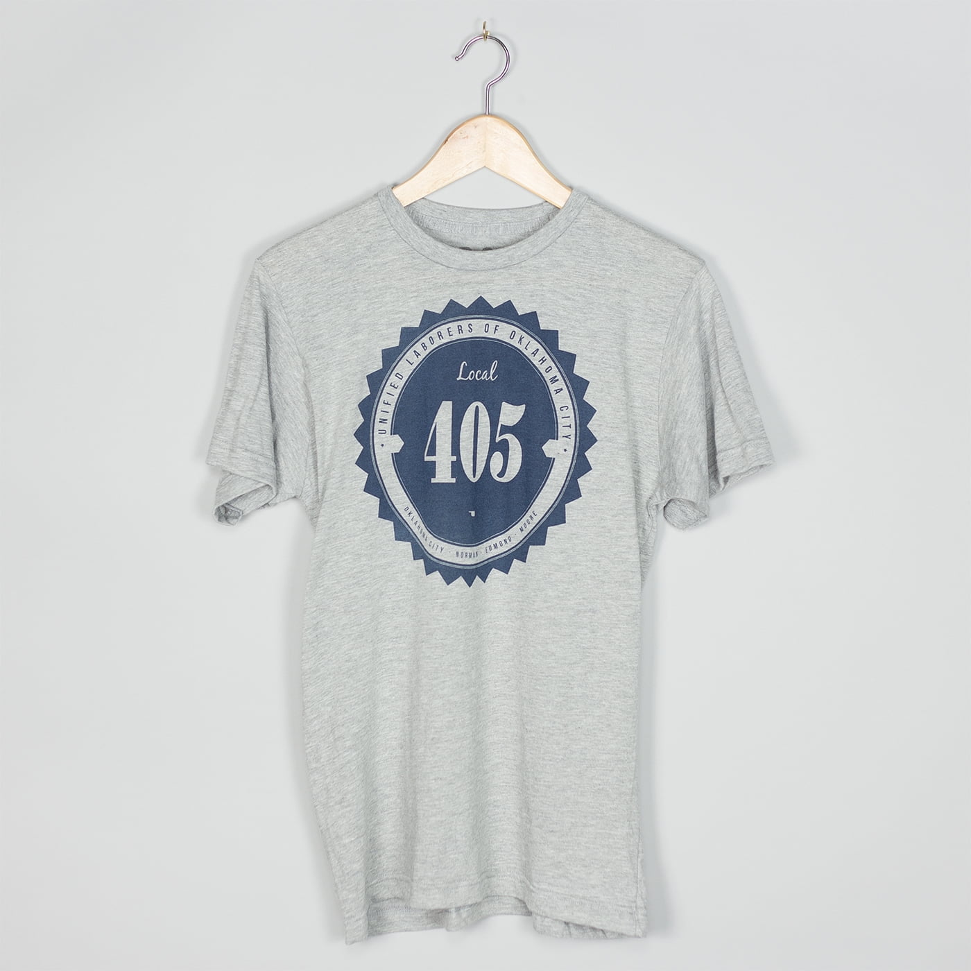 Unisex Men and Women Local 405 Tee Shirt OKC Oklahoma City Adult Athletic Heather by Shop Good by Shop Good