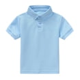 thumbnail image 3 of Grblisyd Polo Shirts for Boys Button Down Shirt Short Sleeve Uniform Shirt Solid Back to School Tops, 3 of 4