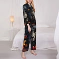 thumbnail image 3 of Saiise Colorful Floral Black Dog Print Women Soft Pajama Sets,Long Sleeve Sleepwear Button Up 2-Piece Pjs Lounge Sets-Large, 3 of 7