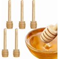 thumbnail image 1 of 5 Pack 3.2 Inch Mini Wooden Honey Dipper Sticks Honey Dippers Honey Stick Jam Muddler Syrup Stirrer for Honey Jar Dispense Drizzle Honey, 1 of 6