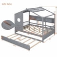 thumbnail image 4 of Bellemave Full Size House Bed with Trundle, Full Bed Frame with Storage Bookshelves, Wood House Bed with Roof, Grey, 4 of 10