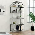 thumbnail image 4 of Home Square 2 Piece Living Room Set With 5 Shelf Metal Frame Bookcase and 3 Shelf Console Table in Black, 4 of 5