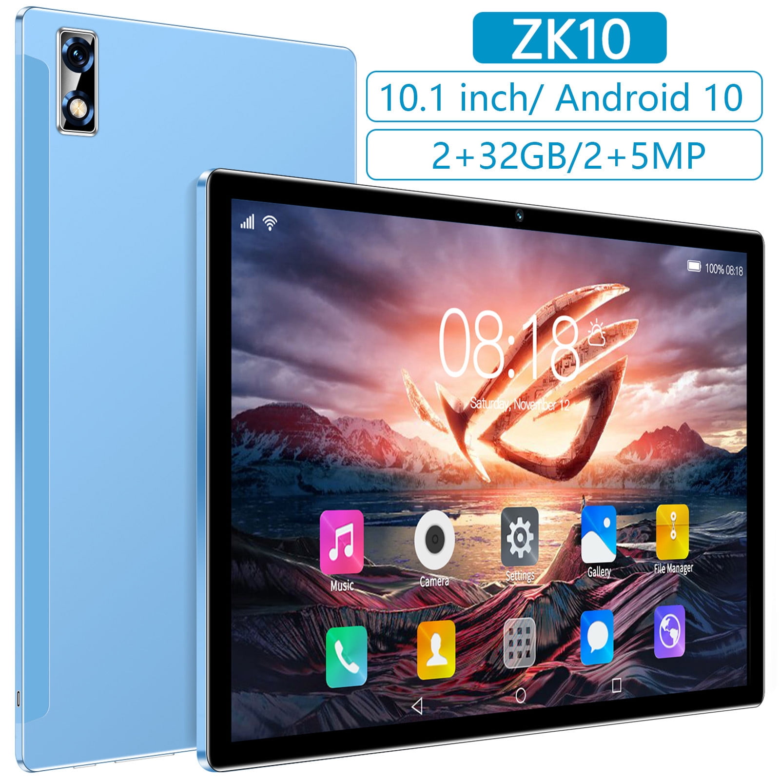 Skegnu All-new 10.1-in Tablet, 2+32G Ultra-thin HD Display (2.4G/5G Wi-Fi), 10-core Android 10 Tablet, Learning Game Video Office Tablet,Supports SIM Communication on Clearance