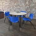 thumbnail image 3 of Romig Kahlo 48 in. Round Breakroom Table- Maple Top, Black Base & 4 M Stack Chairs- Blue, 3 of 7