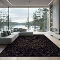 thumbnail image 2 of ODIKA 8'x10' Ultra-Soft Area Rug, Horror Bat Gothic Baroque Motif Ornamental Scroll Border Scrollwork None Washable, Bare feet friendly, Silk-Touch for Bedroom, Under Sectional, 2 of 7
