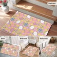 thumbnail image 5 of Area Rug 2 x 3 Ft, Easter Bunny Indoor Accent Bathroom Rugs for Kitchen/Laundry Room, Colorful Eggs Spring Leaves Daisy Yellow Pink Plaid Washable Non-Slip Runner Floor Mat for Entryway, Living Room, 5 of 8